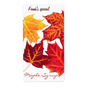 red maple leaf maple syrup label