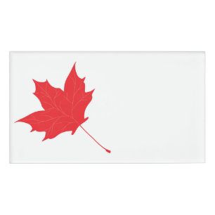 Red maple leaf name tag