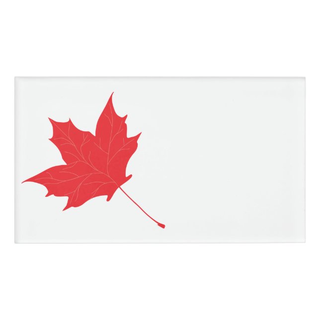 Red maple leaf name tag (Front)