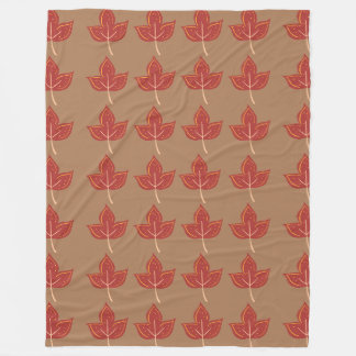 Red Maple Leaf Pattern Fleece Blanket