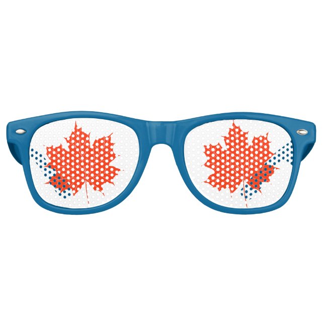 Red maple leaf retro sunglasses (Front)