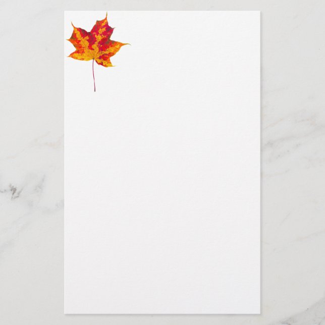 Red maple leaf stationery (Front)