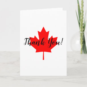 Red Maple Leaf Thank You Card
