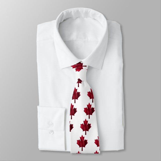 Red Maple Leaf Tie (Tied)