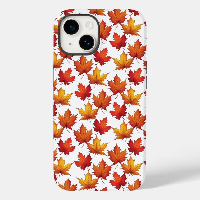 Red Maple Leaves Pattern. Fall Pattern Case-Mate iPhone Case (Back)