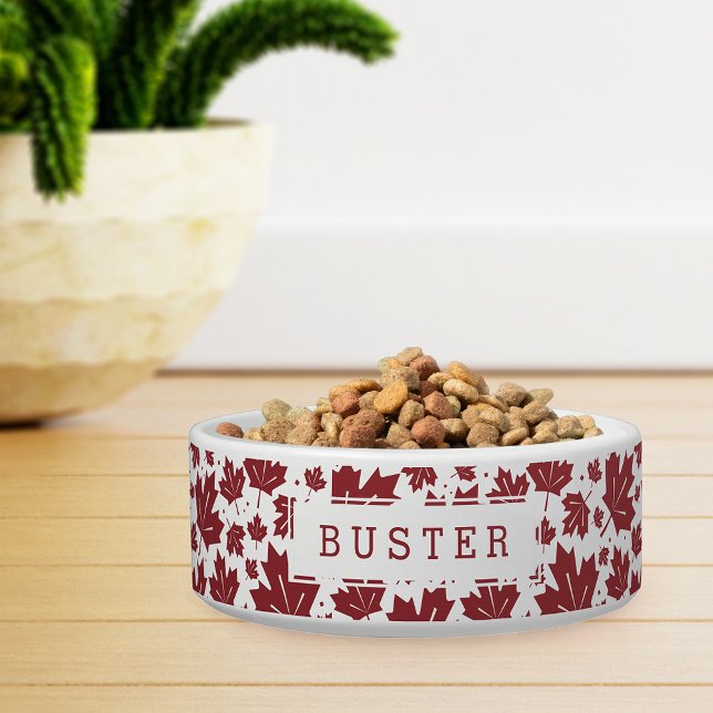 Red Maple Leaves Pattern Personalized Bowl (Creator Uploaded)