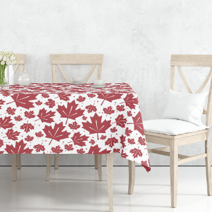 Red Maple Leaves Pattern Tablecloth