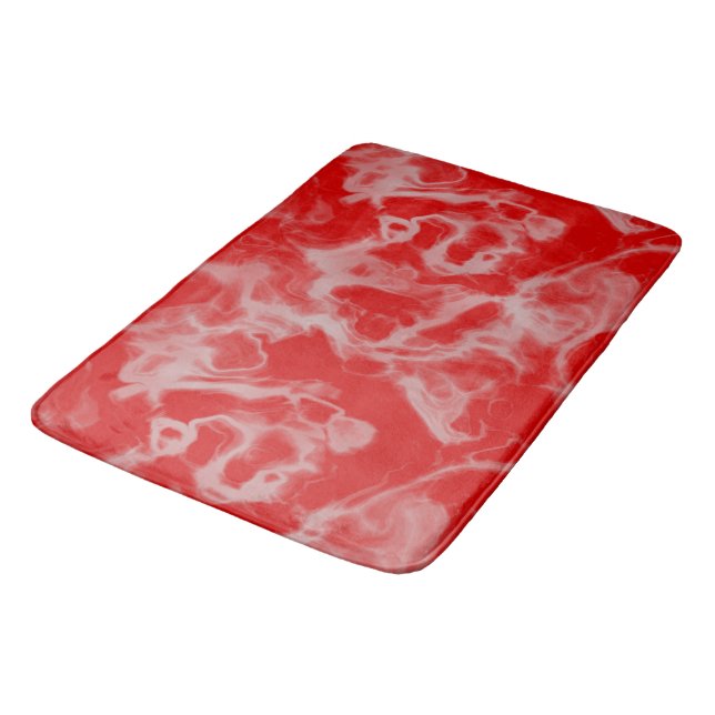 red Marble abstract Bath Mat (Angled)