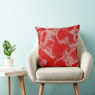 red Marble abstract Throw Pillow