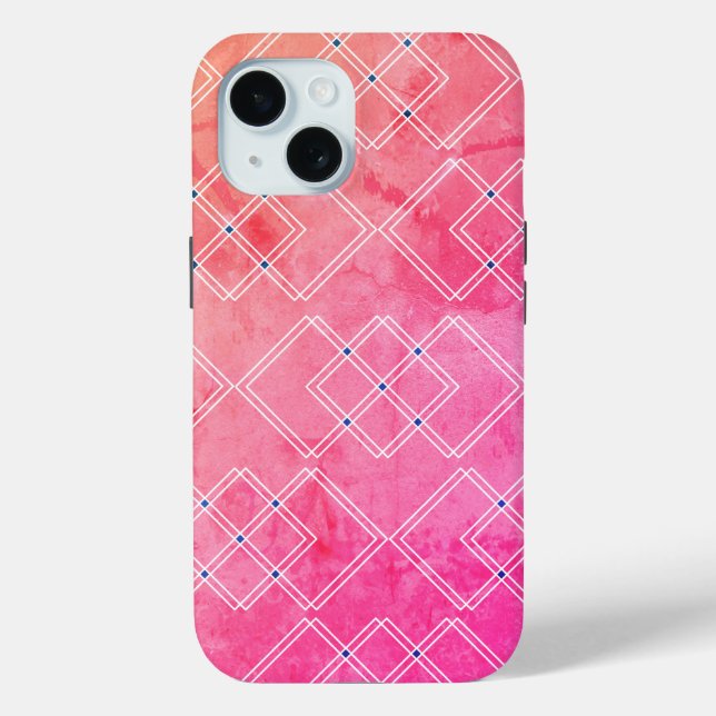 Red Marble and Square Layers Case-Mate iPhone Case (Back)