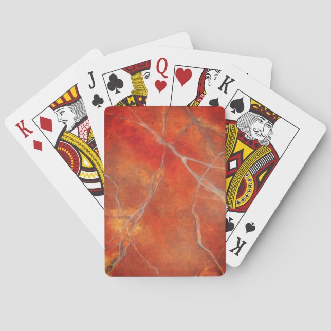 Red Marble Design by Studio Blitz Playing Cards (Back)