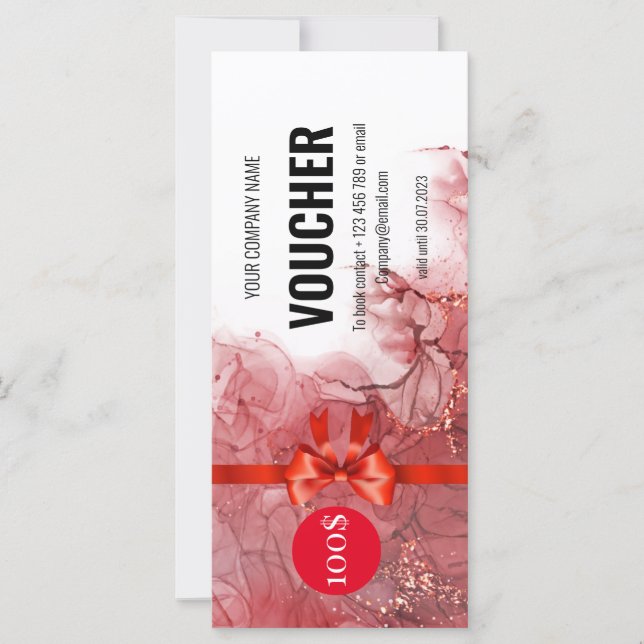 Red Marble Gift Voucher Certificate (Front)