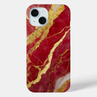 Red Marble Pattern with Gold