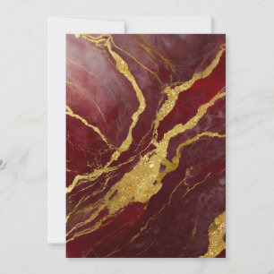 Red Marble Pattern with Gold Invitation