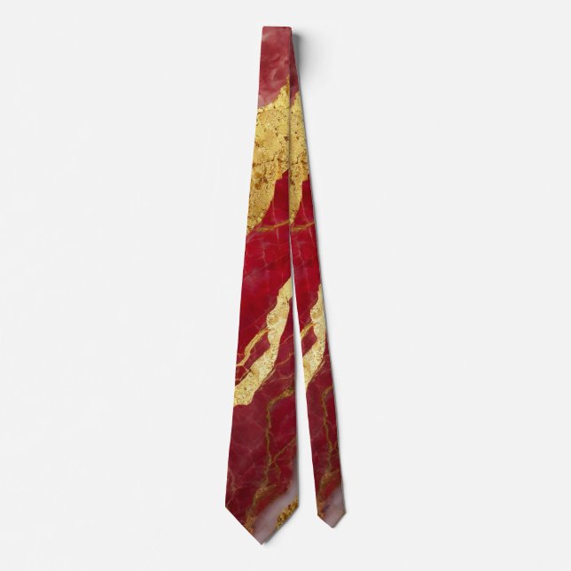Red Marble Pattern with Gold Tie (Front)