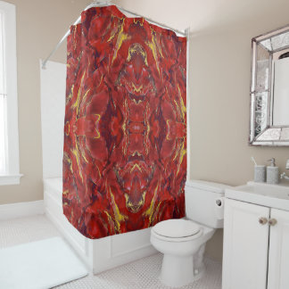 Red Marble Shower Curtain