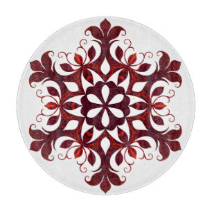 Red Marble Snowflake Cutting Board