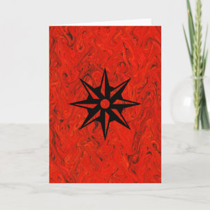 Red Marbling Holiday Card