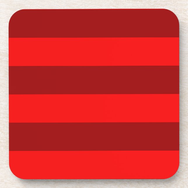 Red Maroon Stripes Design Coaster (Front)