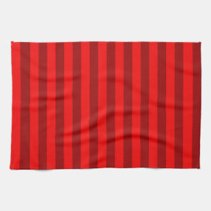 Red Maroon Stripes Design Kitchen Towel