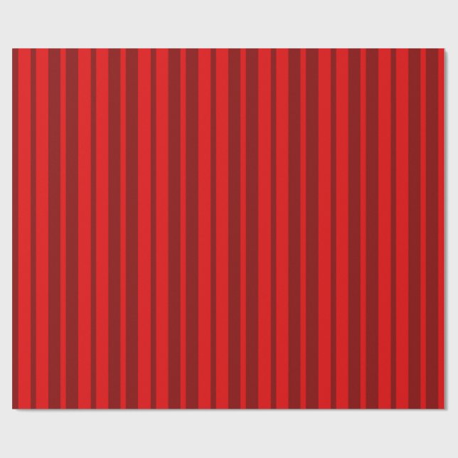 Red Maroon Stylish Stripes Pattern Design  Wrapping Paper (Flat)