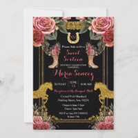 Red Maroon Sweet Sixteen Horse Charra Birthday 