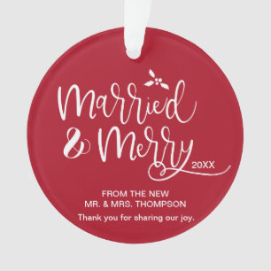 Red Married et Joyeux mariage photo de faveur