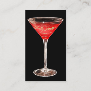 Red Martini Events Bartender Business Card