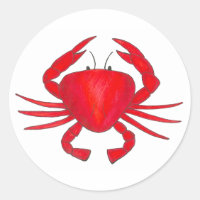 Red Maryland Crab Crabby Seafood Beach Stickers