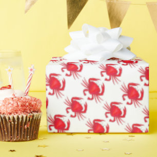 Red Maryland Hard Shell Crab Beach Ocean Seafood Wrapping Paper