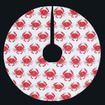 Red Maryland Hardshell Crab Crustacean Beach Brushed Polyester Tree Skirt<br><div class="desc">Ideal for holiday decorating! Christmas tree skirt features an original marker illustration of a red hard shell Maryland crab.

This design is also available on other products. Don't see what you're looking for? Need help with customization? Contact Rebecca to have something designed just for you.</div>