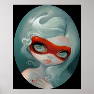 Red Mask ART PRINT Rococo Lowbrow Art