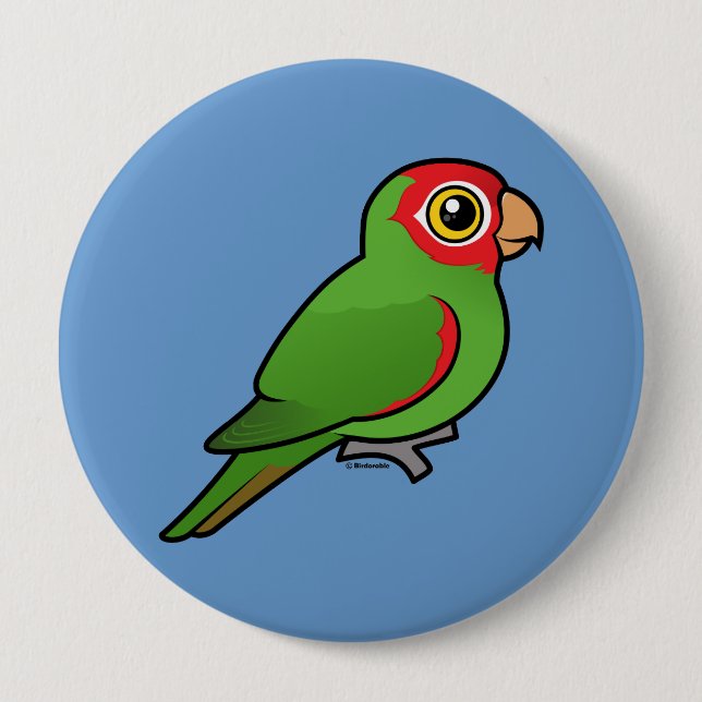 Red-masked Parakeet 4 Inch Round Button (Front)