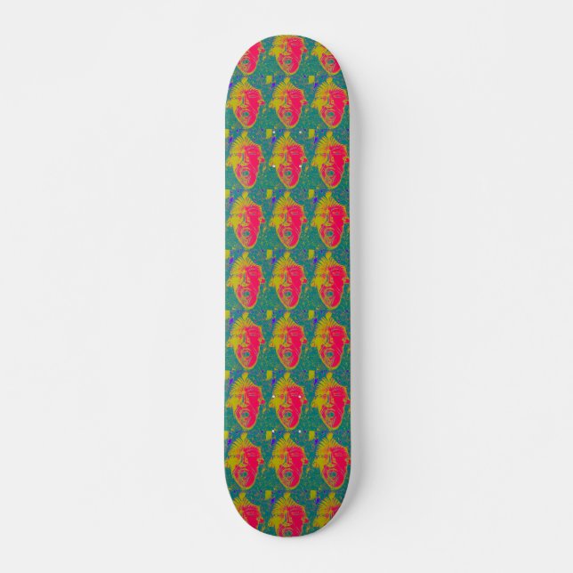 red masks on green skateboard (Front)
