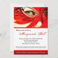Red Masquerade Mask Ball Costume Halloween