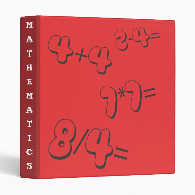 Red Math Avery Binder (Front/Spine)