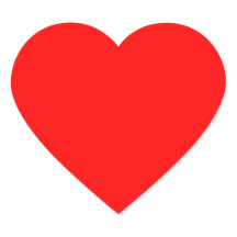 Red Matte Heart Sticker