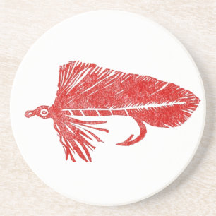 Red Matuka Streamer Trout Fly Coaster