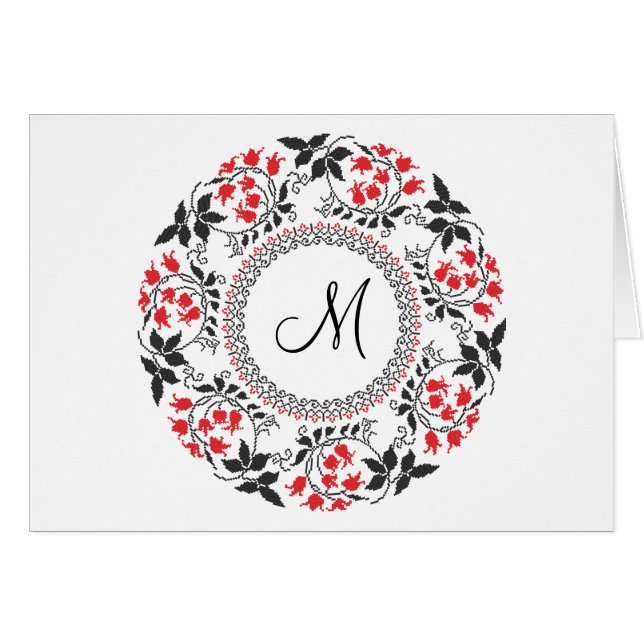 Red May lily ring Personalized Monogram Initial (Front Horizontal)