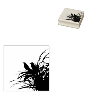 Red Meadowlark Silhoutte Rubber Stamp