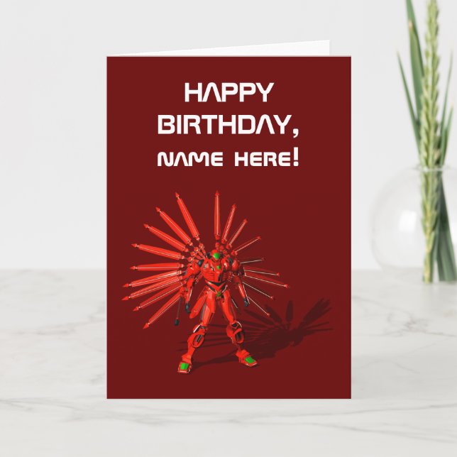 Red Mecha Robot Card (Front)