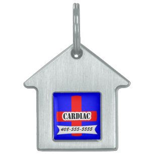 Red Medic Alert Cardiac Pet Name Template Pet Tag