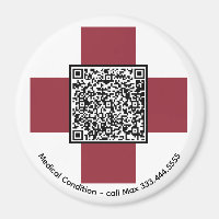 *~* Red Medical Alert ICE QR AP38 Cross