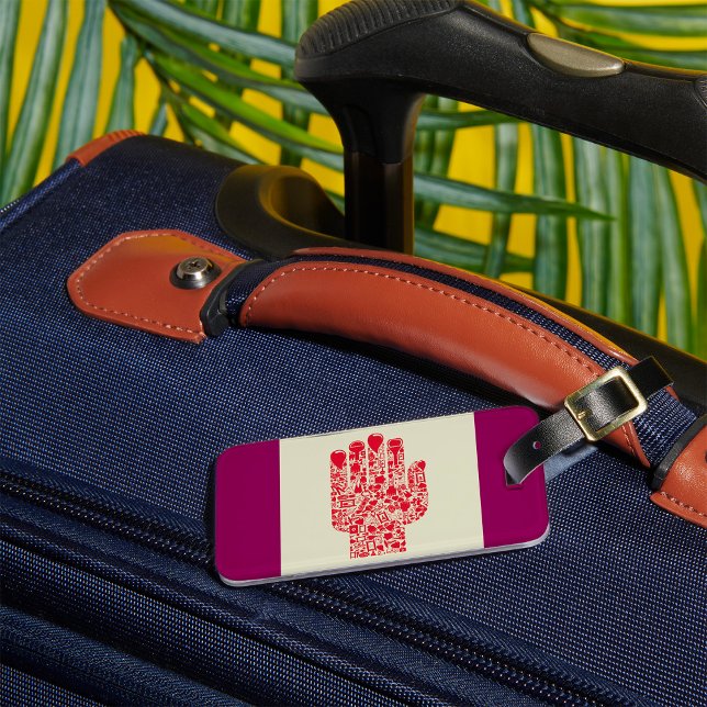 Red Medical Hand Symbol Healthcare Luggage Tag (Creator Uploaded)