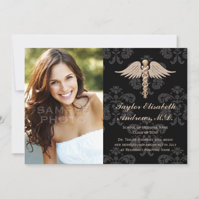 Red Medical School Graduation Announcement Invite (Front)