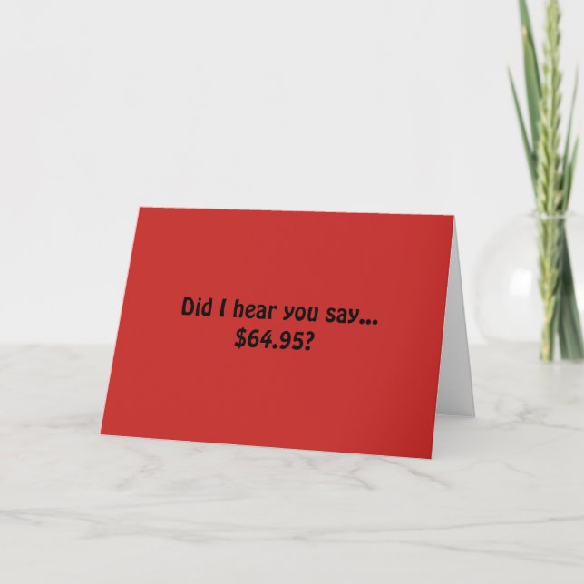 Red Medicare 65th humourous birthday card (Front)