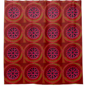 red medieval windows
