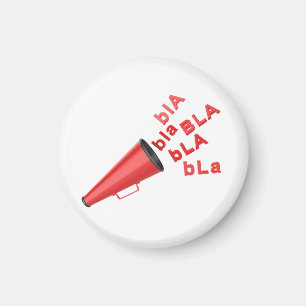 Red megaphone spreading bla bla words magnet
