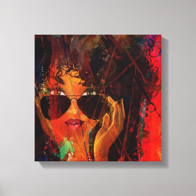 Red MelaninBerry Beauty Canvas Print (Front)