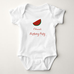 Red Melon Watermelon Summer Birthday Party Baby Bodysuit